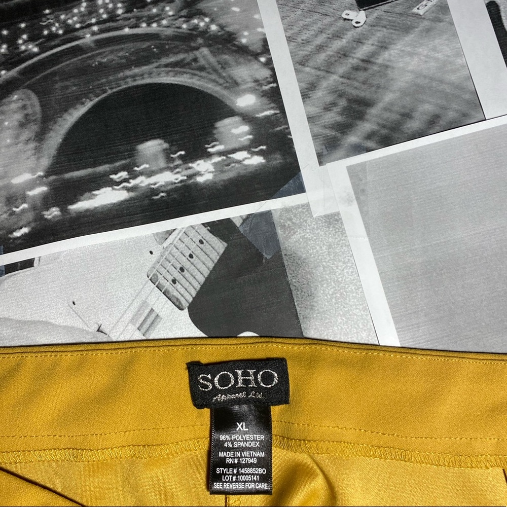 mustard yellow cropped trousers